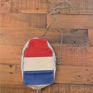 Rad white and blue popsicle crossbody - festive purse